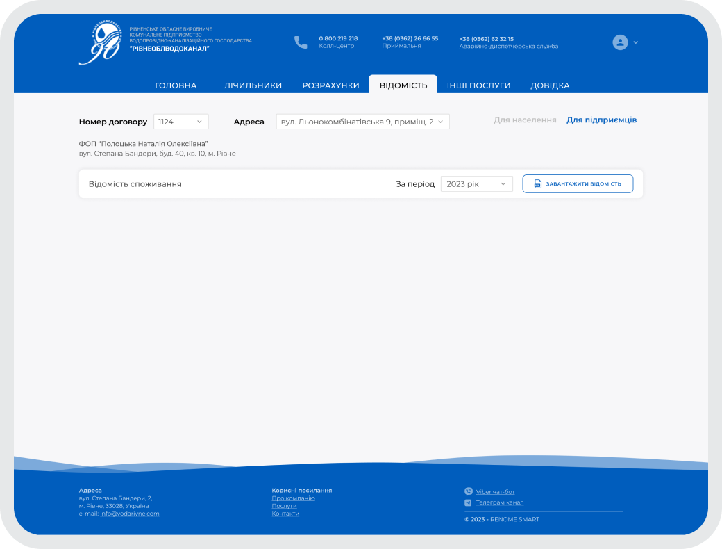 ОСОБИСТИЙ КАБІНЕТ ДЛЯ ПІДПРИЄМЦІВ (відомість)